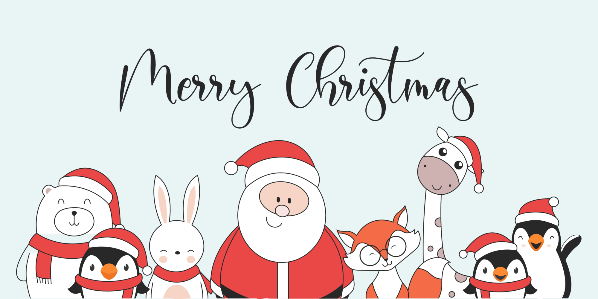 Gift Card Merry Christmas Cartoon